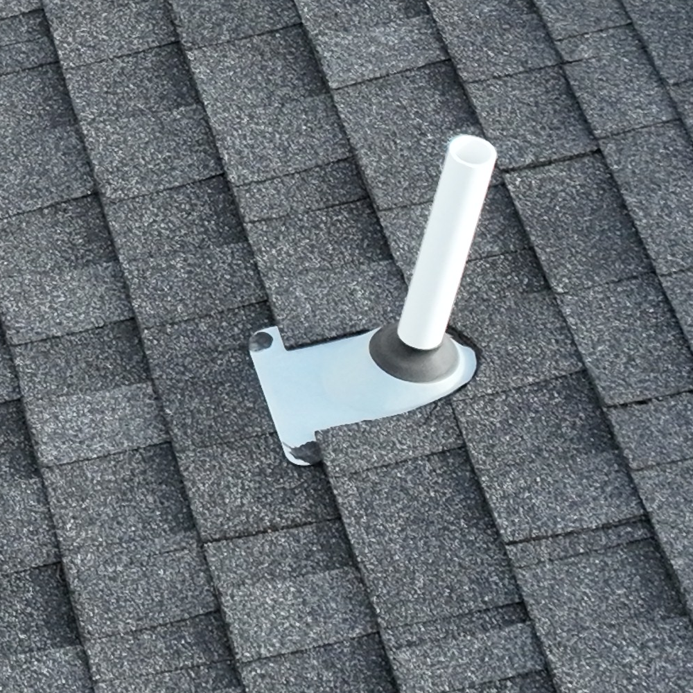 Close-up image of a residential roof vent